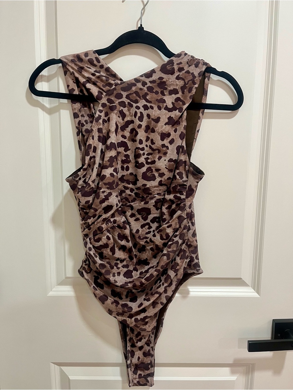 Leopard Print One-Piece Bodysuit - Brown & Tan